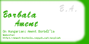 borbala ament business card